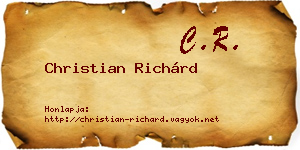 Christian Richárd névjegykártya